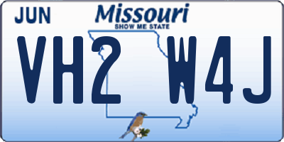 MO license plate VH2W4J