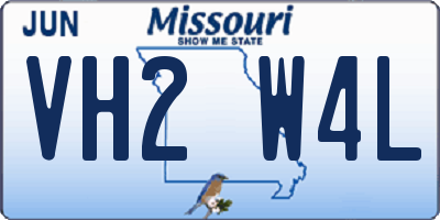 MO license plate VH2W4L