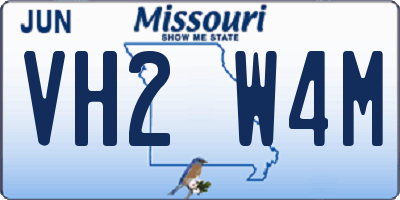 MO license plate VH2W4M