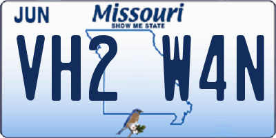 MO license plate VH2W4N