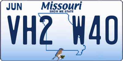 MO license plate VH2W4O