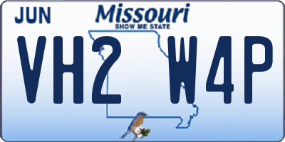 MO license plate VH2W4P