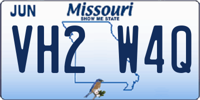 MO license plate VH2W4Q