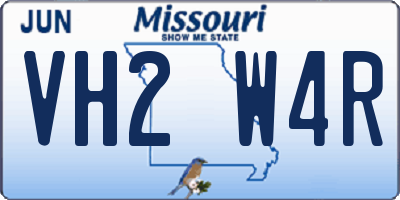 MO license plate VH2W4R