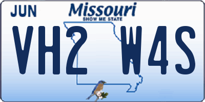 MO license plate VH2W4S