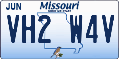 MO license plate VH2W4V