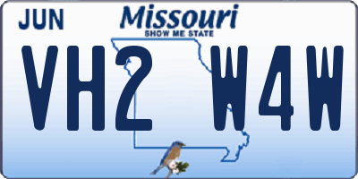 MO license plate VH2W4W