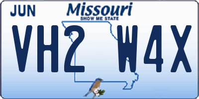 MO license plate VH2W4X