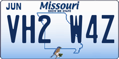MO license plate VH2W4Z