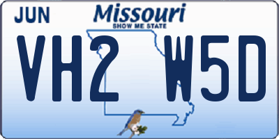 MO license plate VH2W5D