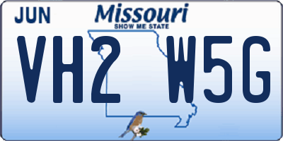 MO license plate VH2W5G