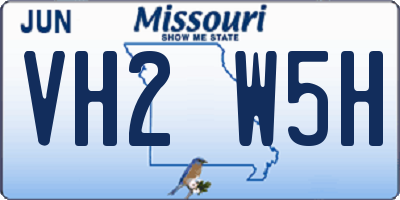 MO license plate VH2W5H