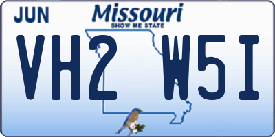 MO license plate VH2W5I