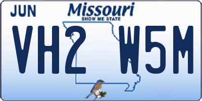 MO license plate VH2W5M