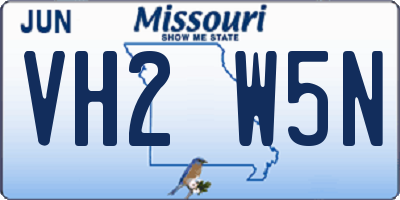 MO license plate VH2W5N