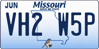 MO license plate VH2W5P