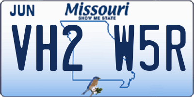 MO license plate VH2W5R