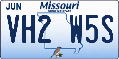 MO license plate VH2W5S
