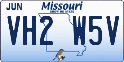 MO license plate VH2W5V