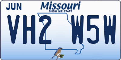 MO license plate VH2W5W