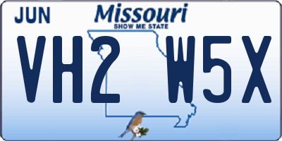 MO license plate VH2W5X