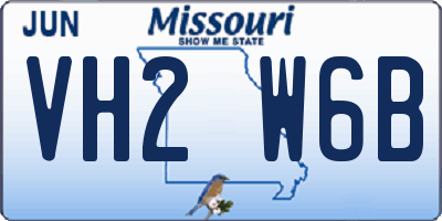 MO license plate VH2W6B
