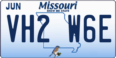 MO license plate VH2W6E