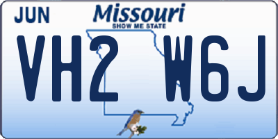 MO license plate VH2W6J