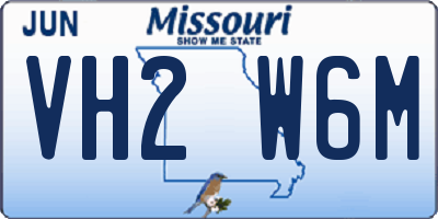 MO license plate VH2W6M