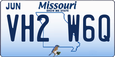 MO license plate VH2W6Q