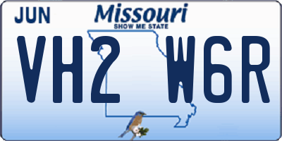 MO license plate VH2W6R