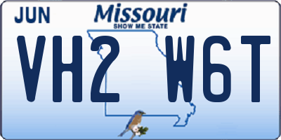 MO license plate VH2W6T