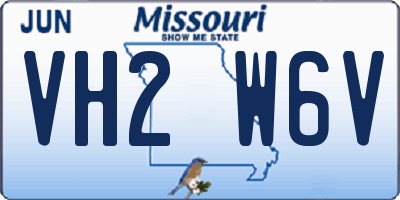MO license plate VH2W6V