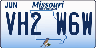 MO license plate VH2W6W