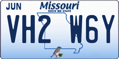 MO license plate VH2W6Y