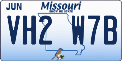 MO license plate VH2W7B