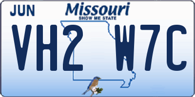 MO license plate VH2W7C