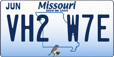 MO license plate VH2W7E