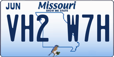 MO license plate VH2W7H