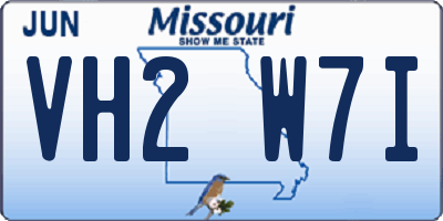 MO license plate VH2W7I