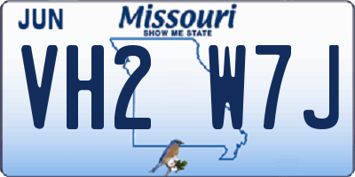 MO license plate VH2W7J