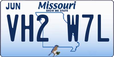 MO license plate VH2W7L