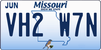 MO license plate VH2W7N