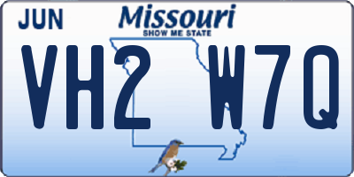 MO license plate VH2W7Q