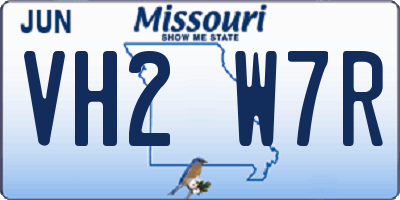 MO license plate VH2W7R