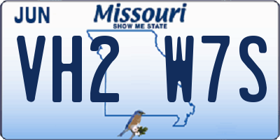 MO license plate VH2W7S