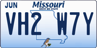 MO license plate VH2W7Y