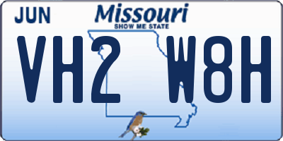 MO license plate VH2W8H