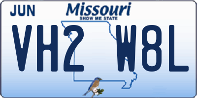MO license plate VH2W8L