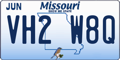 MO license plate VH2W8Q